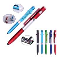 Promotion multifunctional stylus pen gifts LED light phone holder ball pen with logo for advering