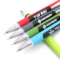 high quality with good price pen cheap Promotional plastic  ballpoint pen with custom logo Spray glue pen  plating