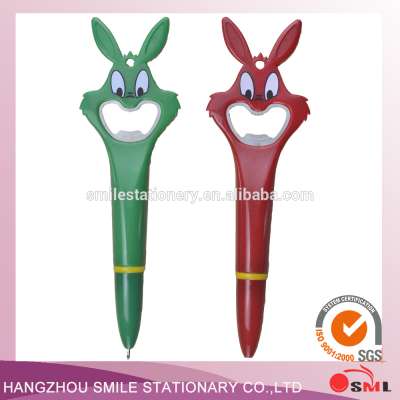 2019 new Cheap Bottle Opener Plastic Ball Point Pen with Neck Rope