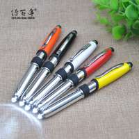 High Quality Promotional 4 in 1 Multifunction Led Light Pen with Stylus and Phone Holder